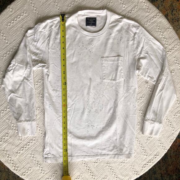 Abercrombie & Fitch Long Sleeve Paint Splatter Pocket Tee Shirt Menโs XS - Picture 5 of 7